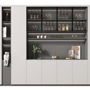 现代酒柜3D模型下载